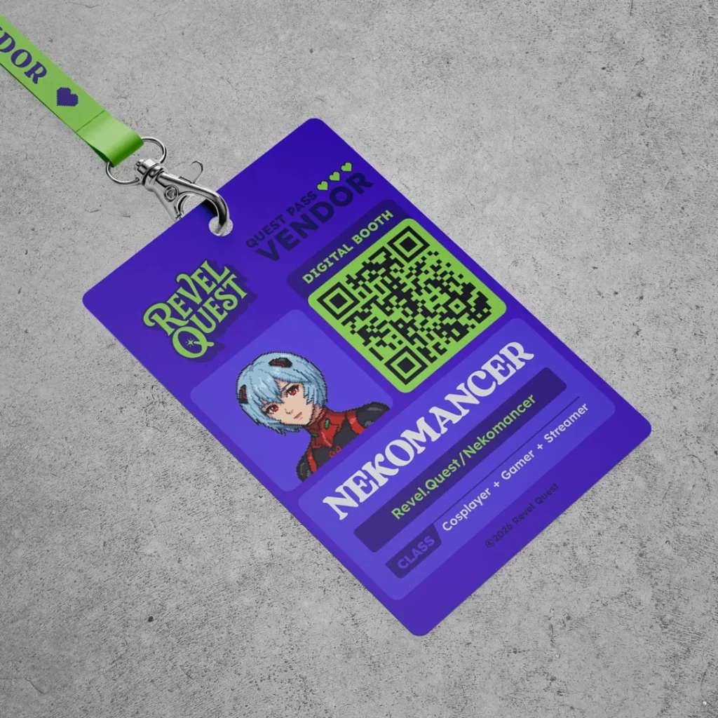 Revel Quest concept attendee badge